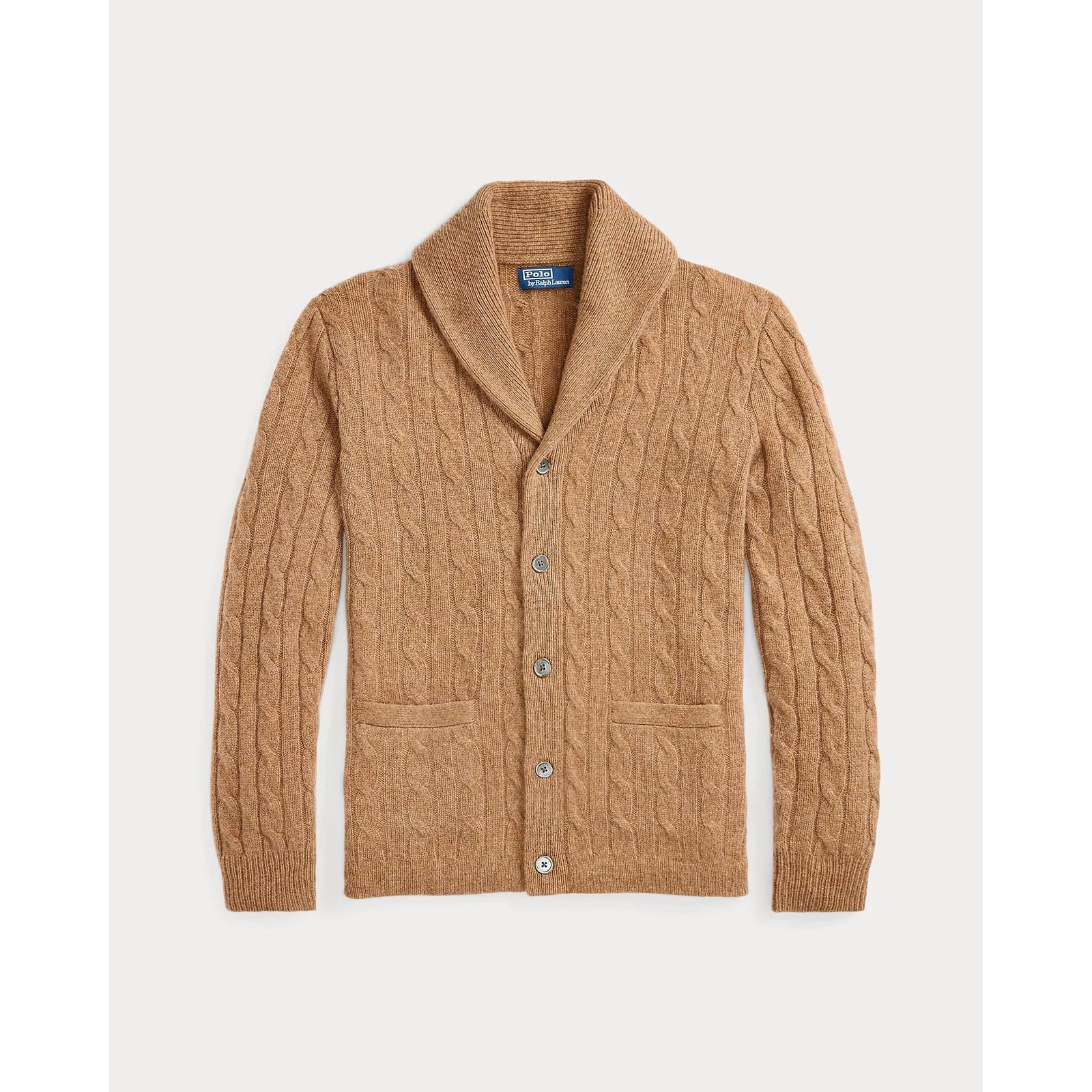 RALPH LAUREN Cable-Knit Cashmere Shawl Cardigan