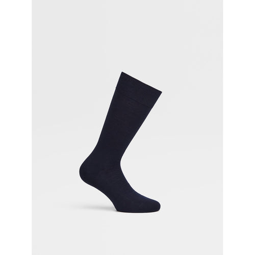 Load image into Gallery viewer, ZEGNA Navy Blue Mid Calf Socks - Yooto
