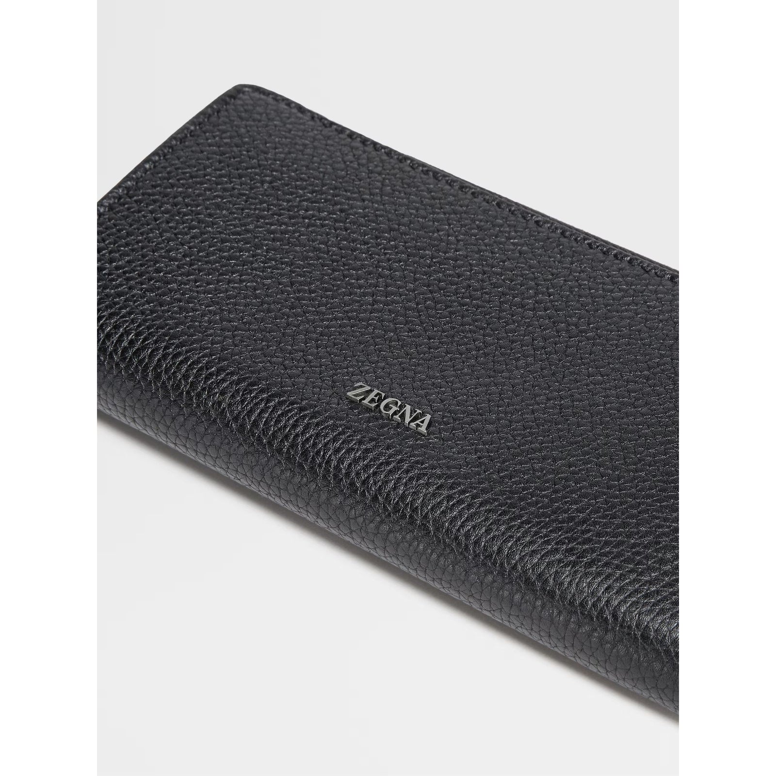 ZEGNA BLACK DEERSKIN CONTINENTAL PHONE WALLET