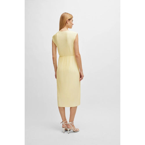 Load image into Gallery viewer, BOSS SLEEVELESS DRESS IN HIGH-SHINE PLISSÉ FABRIC - Yooto
