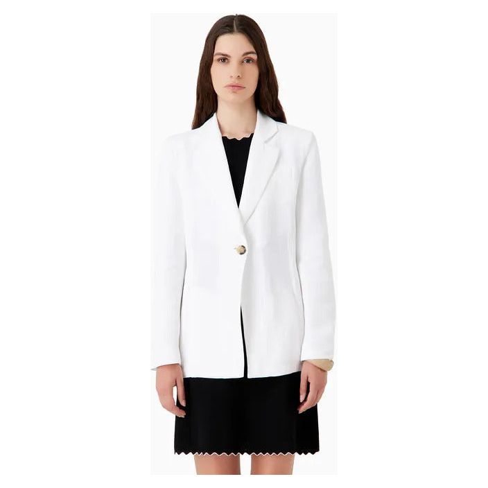 EMPORIO ARMANI LINEN-BLEND SHANTUNG BLAZER WITH RIBBON TIES - Yooto