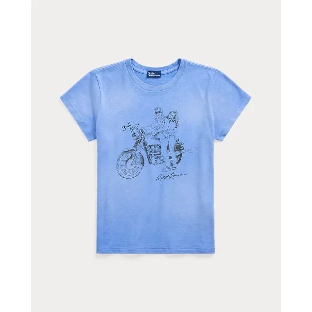 RALPH LAUREN Shrunken Fit Graphic Jersey T-Shirt