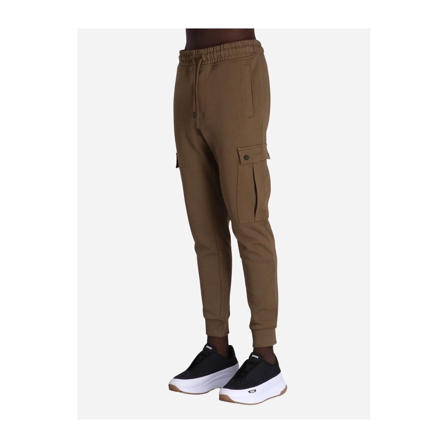 BOSS COTTON TERRY SWEATPANTS WITH CARGO POCKETS - Yooto
