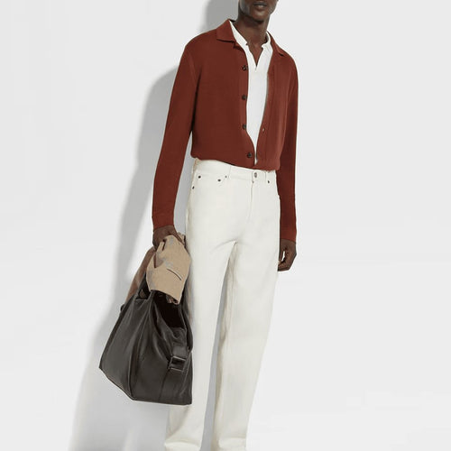 Load image into Gallery viewer, ZEGNA BRICK RED WOOL SHIRT
