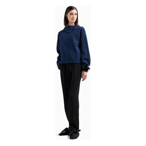 Load image into Gallery viewer, EMPORIO ARMANI Jumper with a large turned-up collar in viscose jacquard jersey
