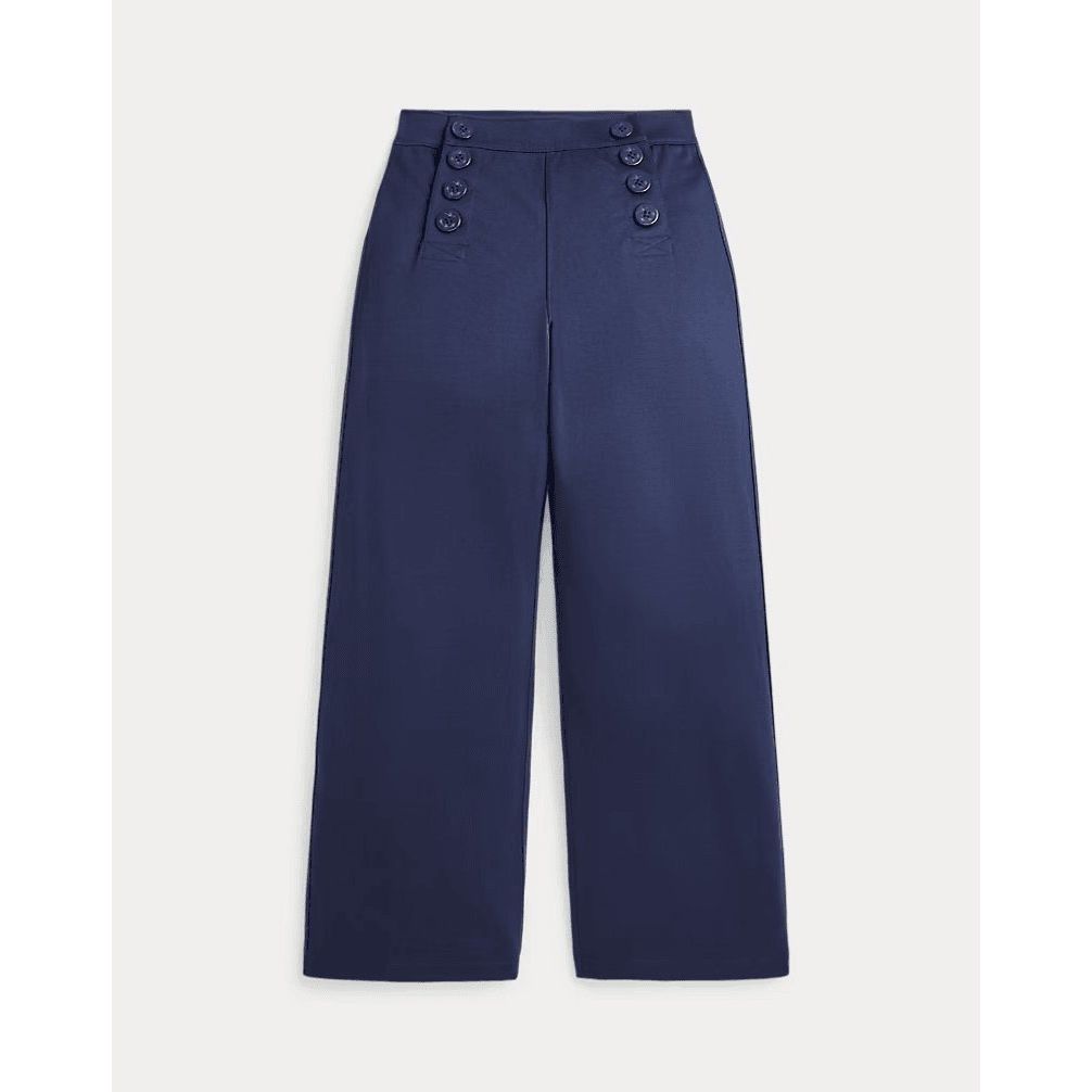 RALPH LAUREN Buttoned Ponte Wide-Leg Trousers