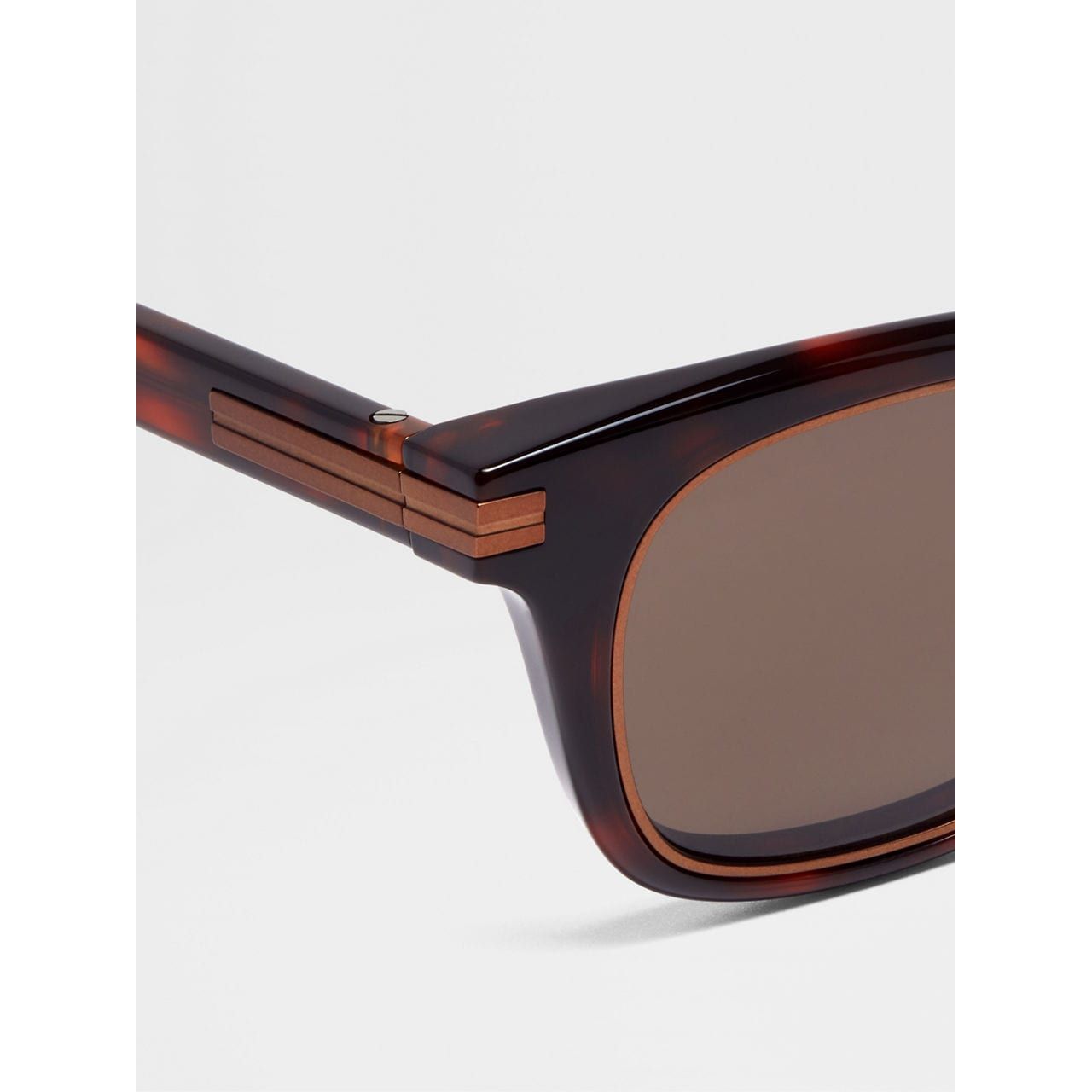 ZEGNA RED HAVANA ACETATE SUNGLASSES