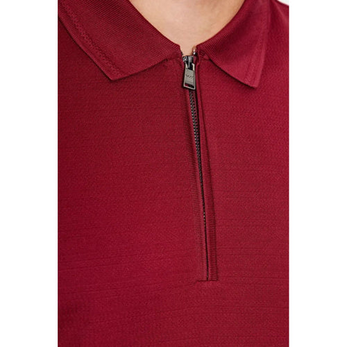 Load image into Gallery viewer, BOSS MERCERISED-COTTON SLIM-FIT POLO SHIRT WITH ZIP PLACKET
