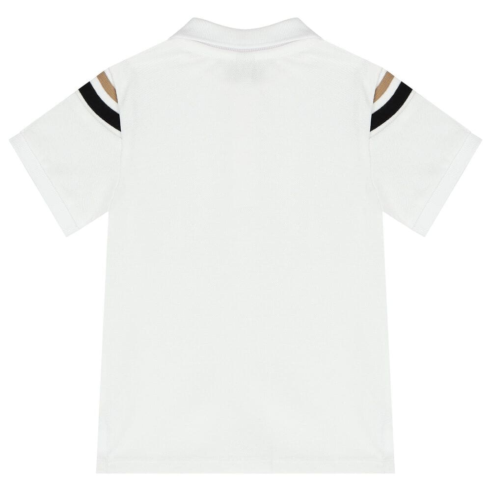 BOSS KIDS KIDS' COTTON POLO SHIRT WITH SIGNATURE STRIPES AND LOGO - Yooto