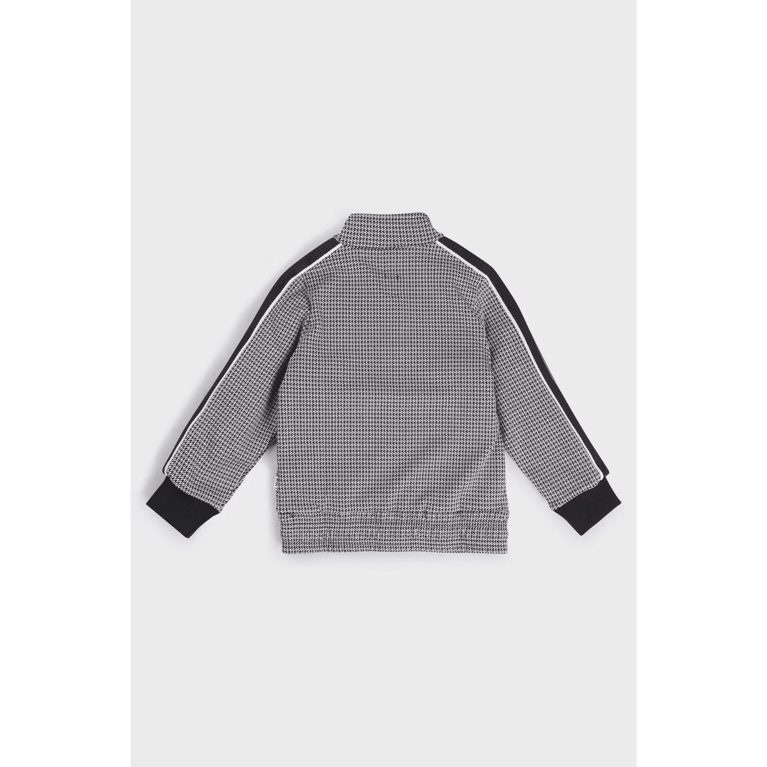 BOSS KIDS' ZIP-UP JACKET WITH HOUNDSTOOTH PATTERN AND LOGO