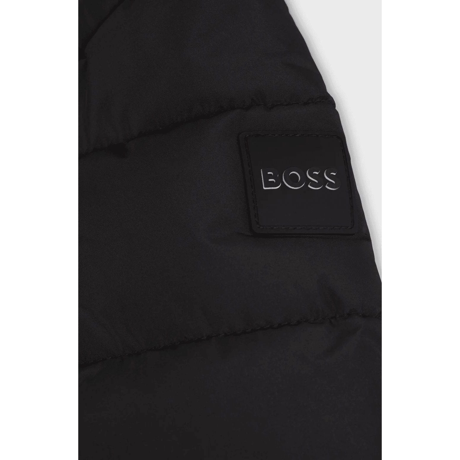 BOSS KIDS' HOODED PADDED JACKET WITH LOGO DETAILS