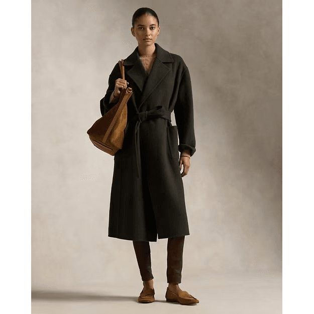 RALPH LAUREN Double-Faced Wool Wrap Coat