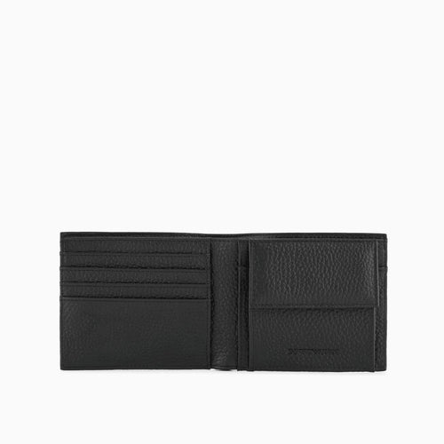 Load image into Gallery viewer, EMPORIO ARMANI Leather coin-pocket wallet with all-over embossed eagle
