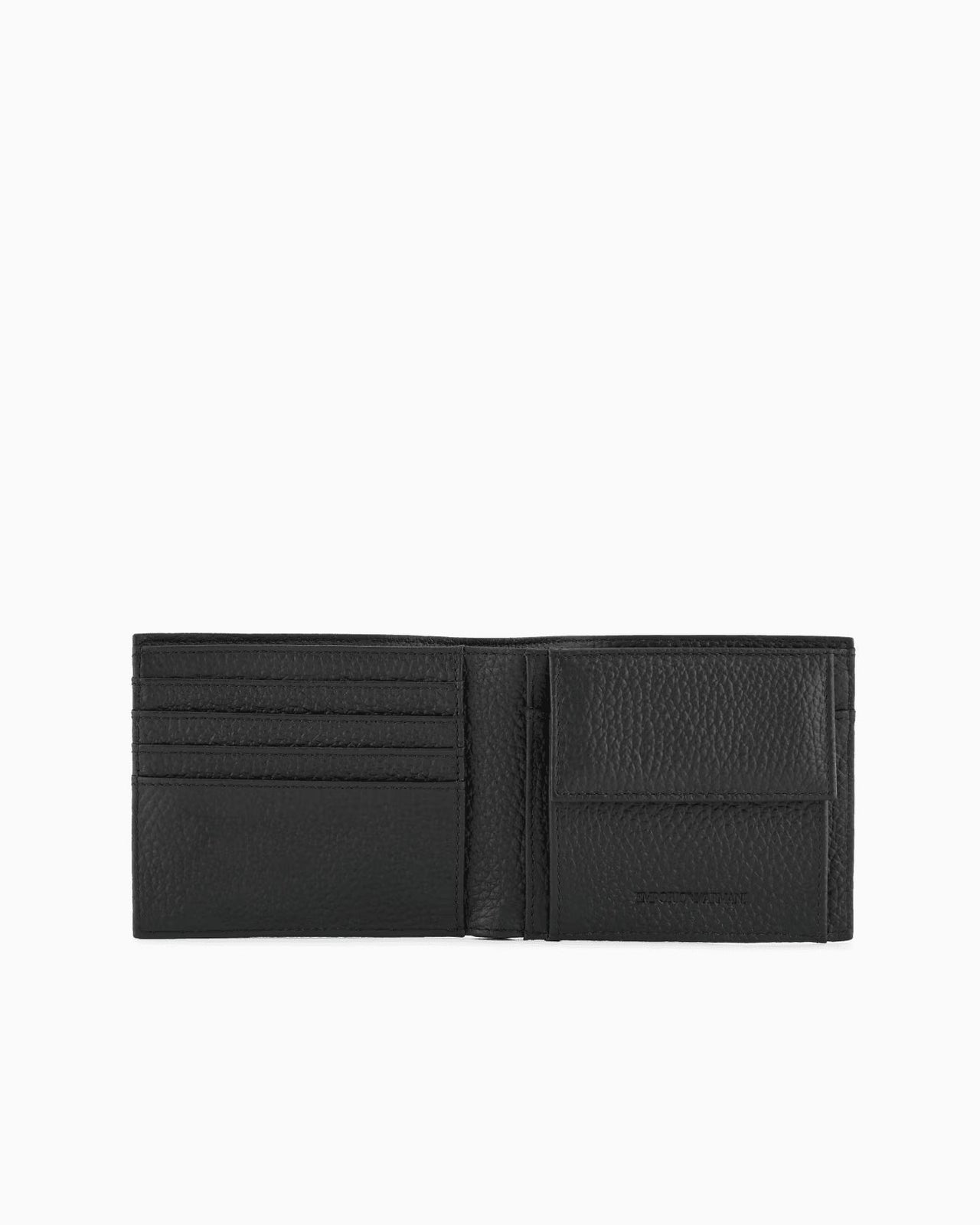 EMPORIO ARMANI Leather coin-pocket wallet with all-over embossed eagle