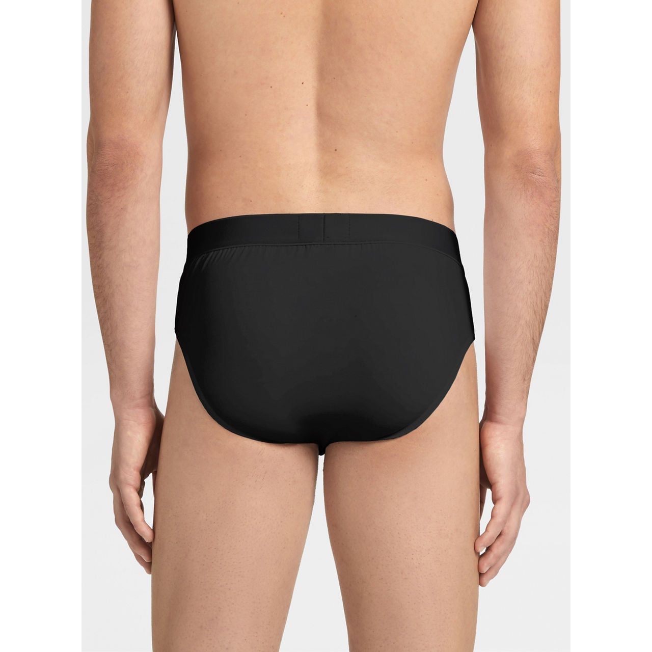 ZEGNA BLACK STRETCH COTTON MIDI BRIEF