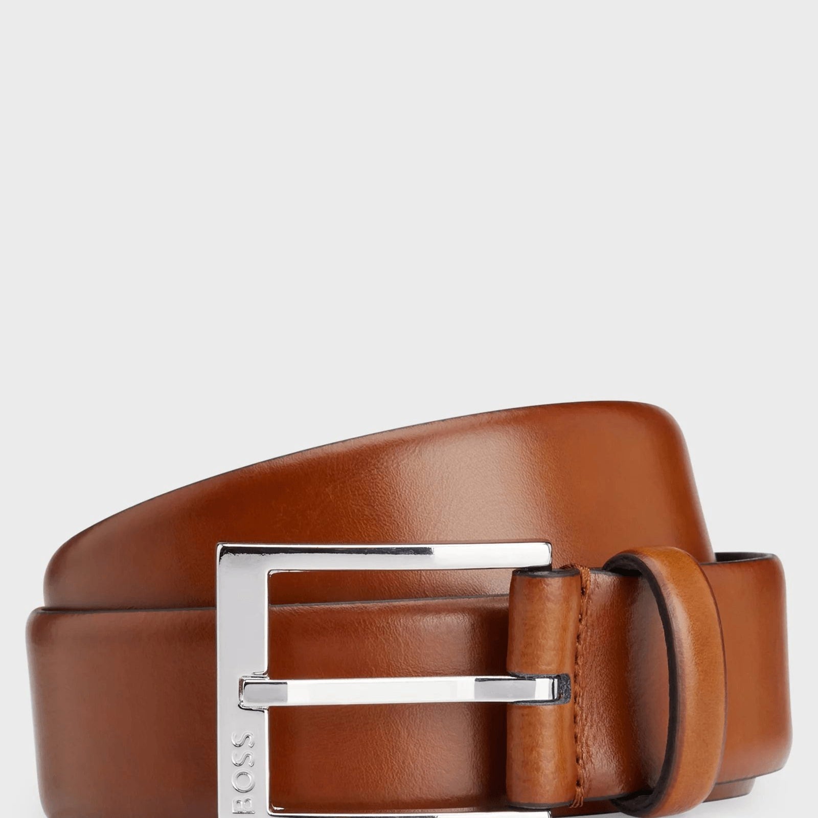 BOSS Italian-made belt with branded buckle