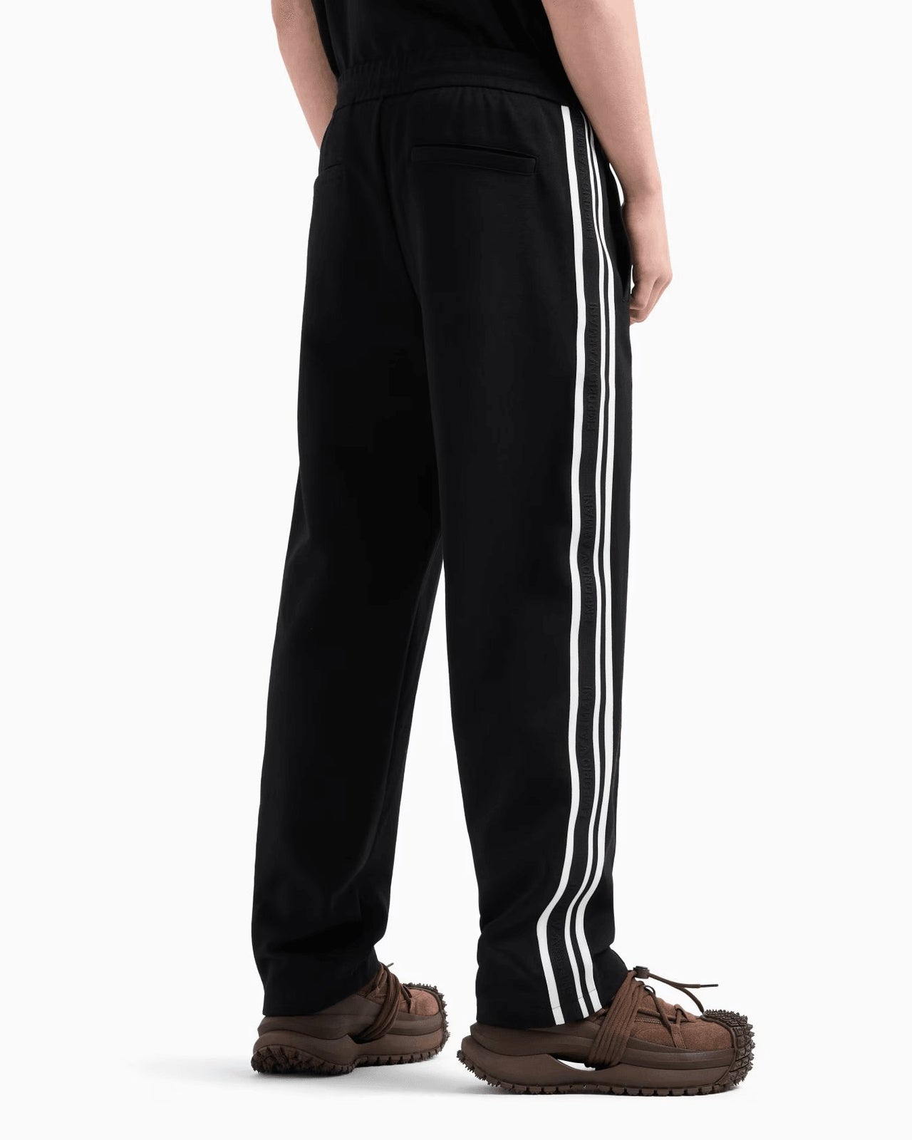 EMPORIO ARMANI Jersey trousers with logo bands