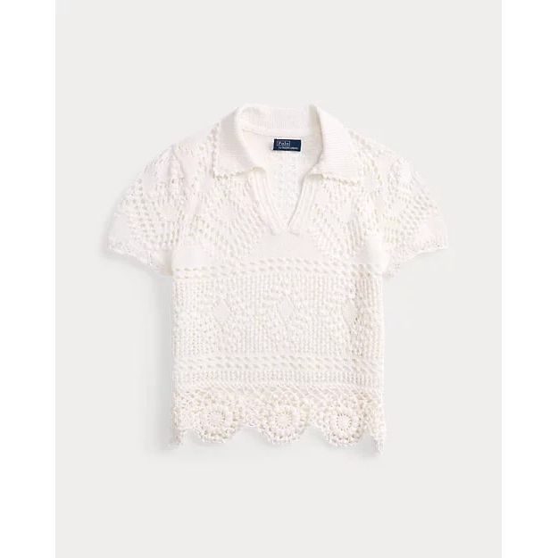 POLO RALPH LAUREN POINTELLE COTTON POLO SHIRT - Yooto