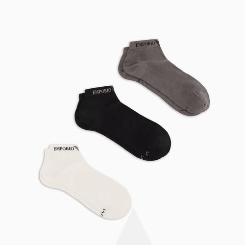 Load image into Gallery viewer, EMPORIO ARMANI Three-pack of socks with jacquard Emporio Armani logo
