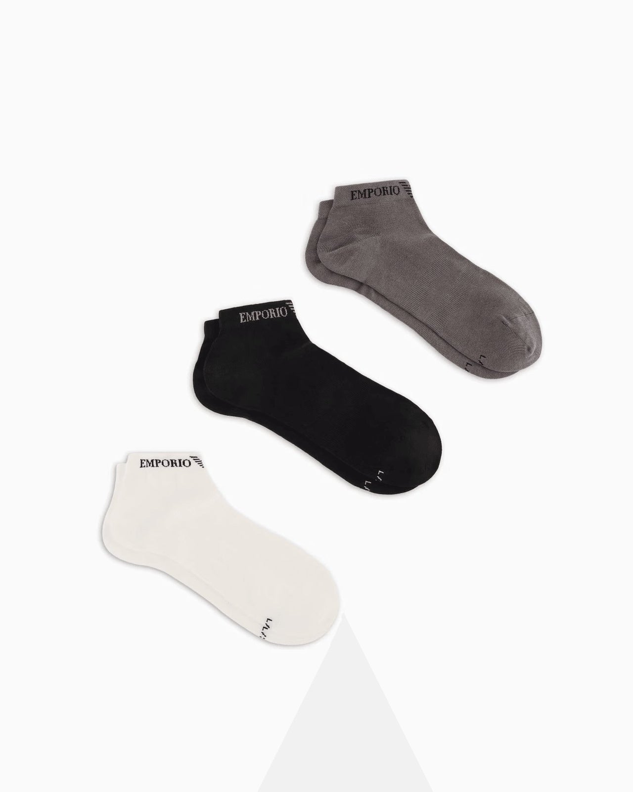 EMPORIO ARMANI Three-pack of socks with jacquard Emporio Armani logo