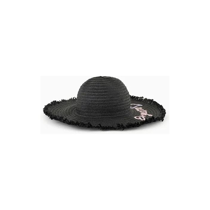 EMPORIO ARMANI BEACHWEAR FEDORA HAT IN PAPER YARN WITH LOGO EMBROIDERY