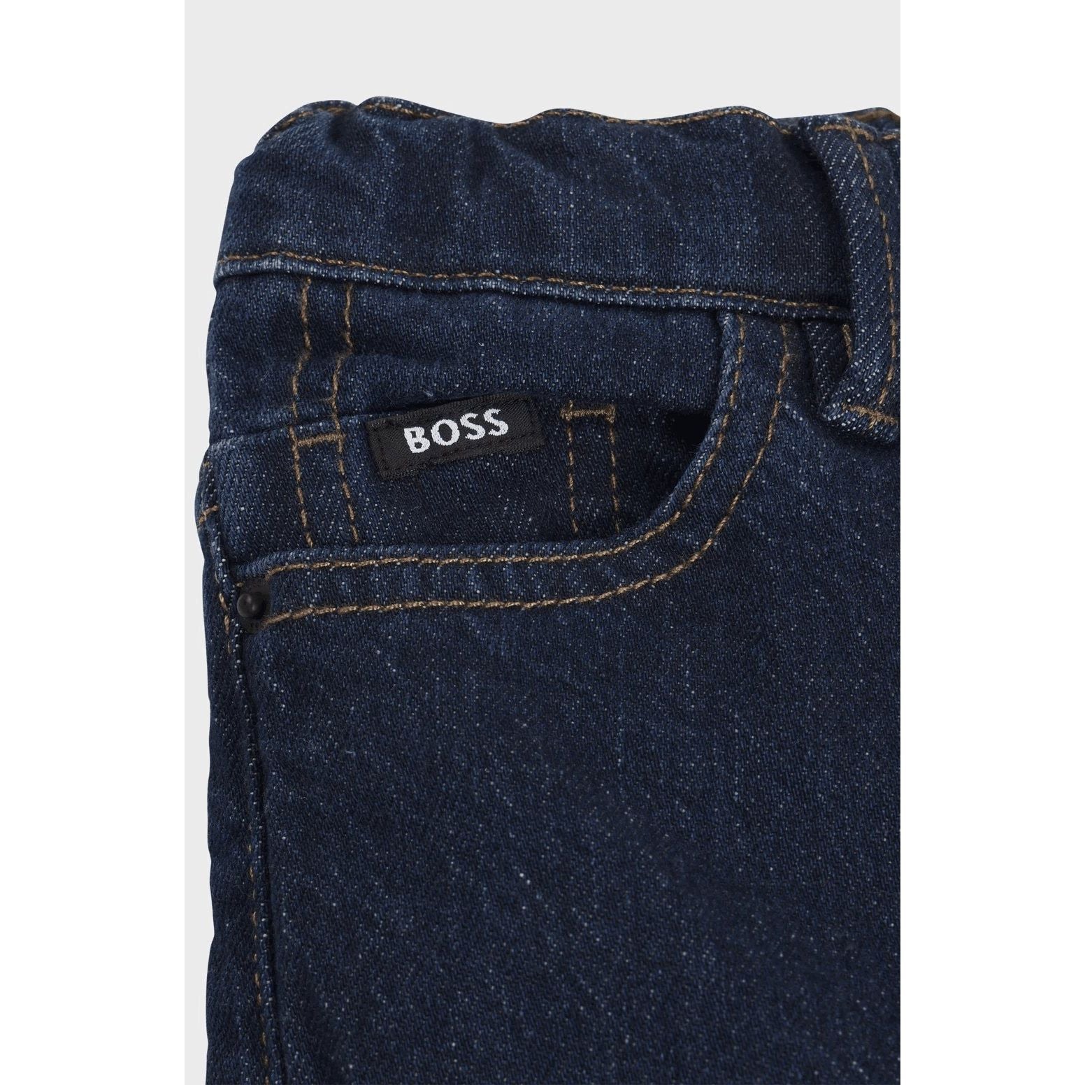 BOSS KIDS' SLIM-FIT JEANS WITH DOUBLE B MONOGRAM RIVET