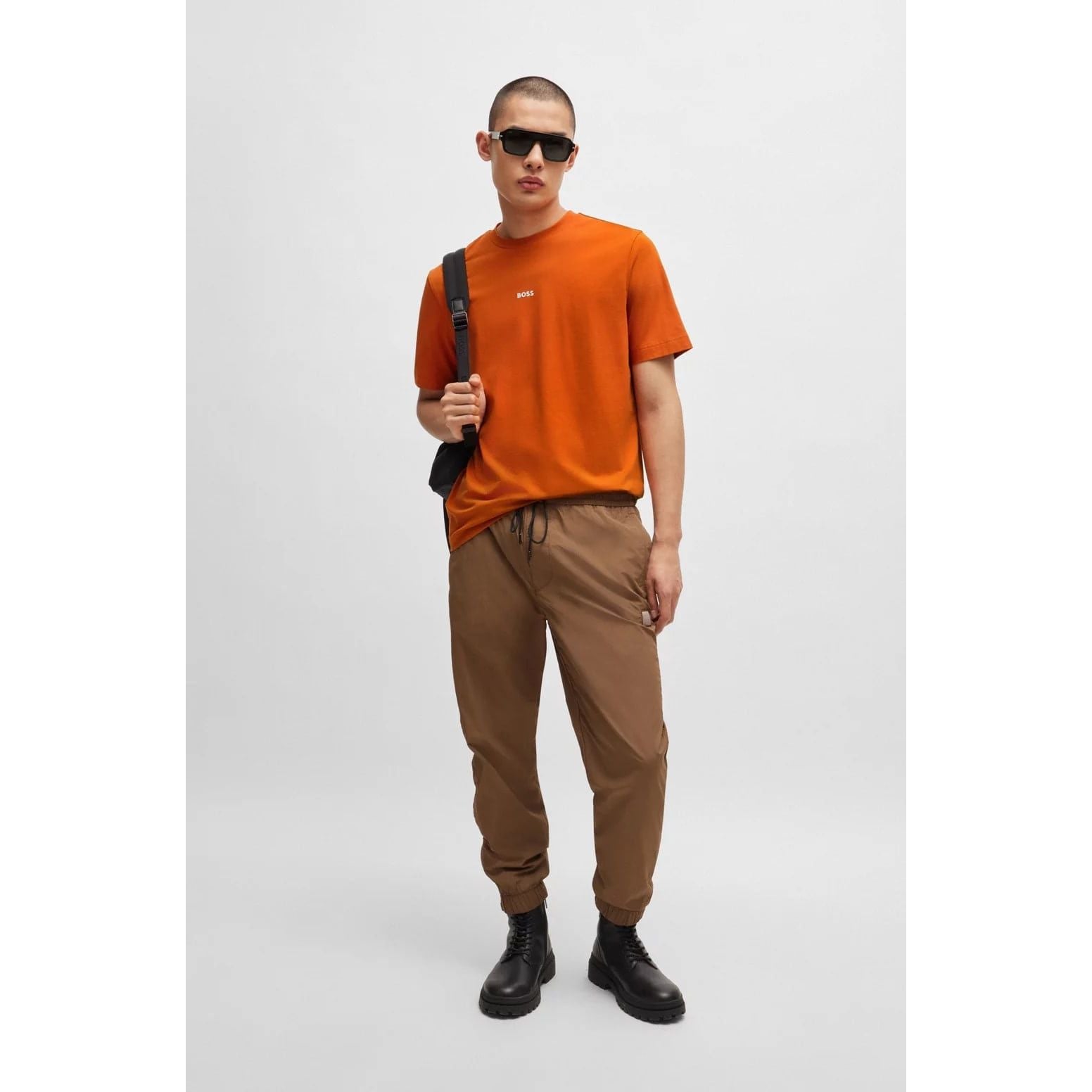 BOSS RELAXED-FIT T-SHIRT IN STRETCH COTTON WITH LOGO PRINT