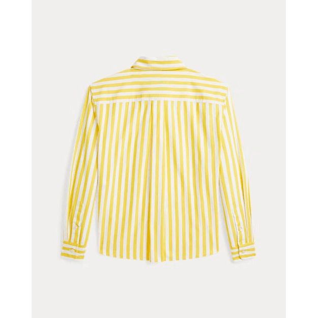 RALPH LAUREN Striped Cotton Poplin Boxy Shirt