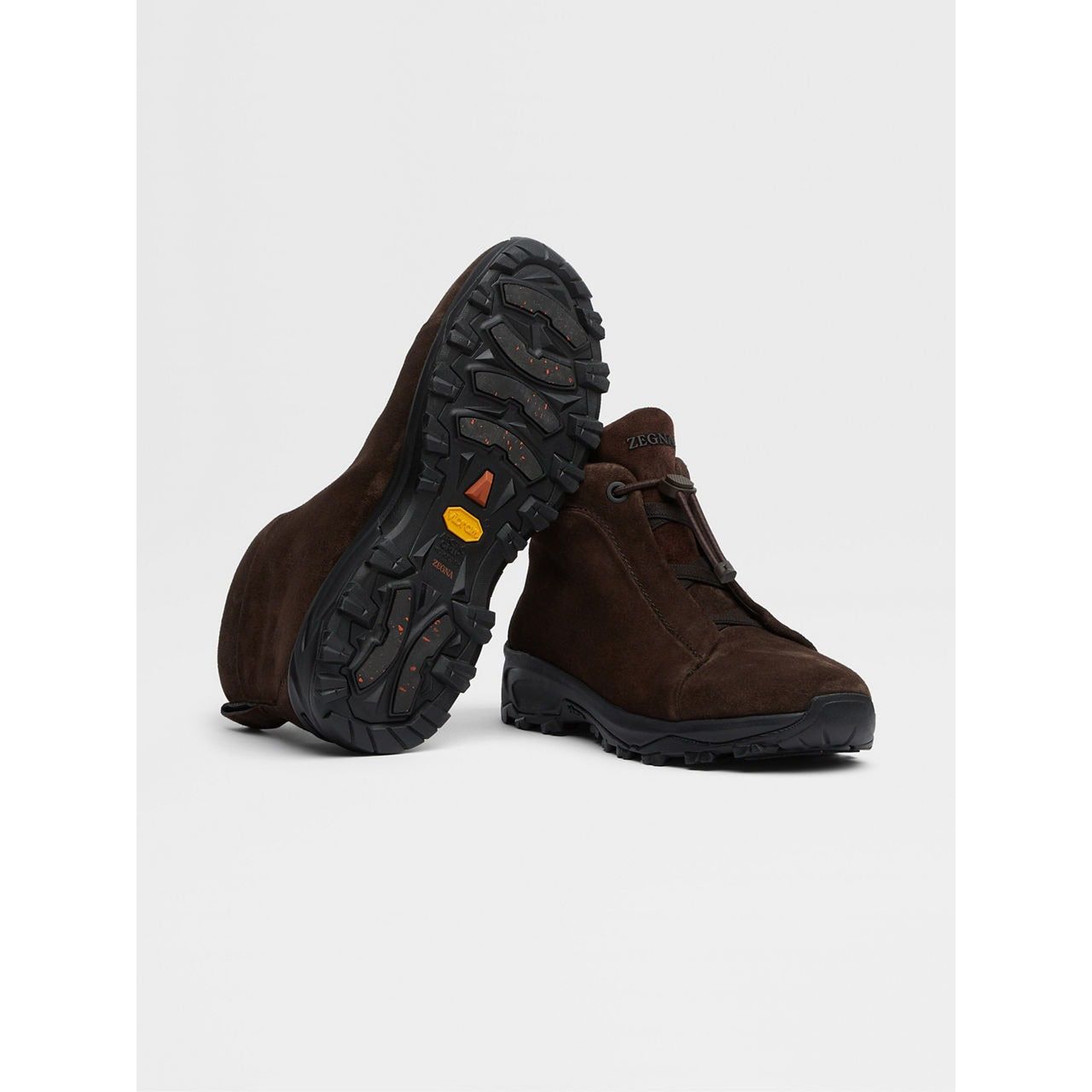 ZEGNA BROWN SUEDE TRIPLE STITCH™ VETTA SNEAKERS