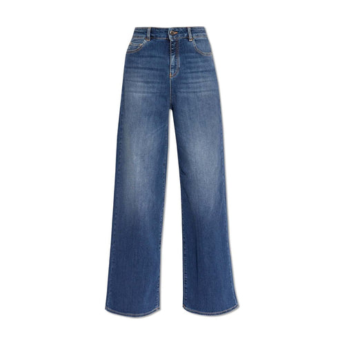 Load image into Gallery viewer, EMPORIO ARMANI J1C MEDIUM-HIGH RISE, WIDE-LEG JEANS IN A WORN-LOOK DENIM - Yooto
