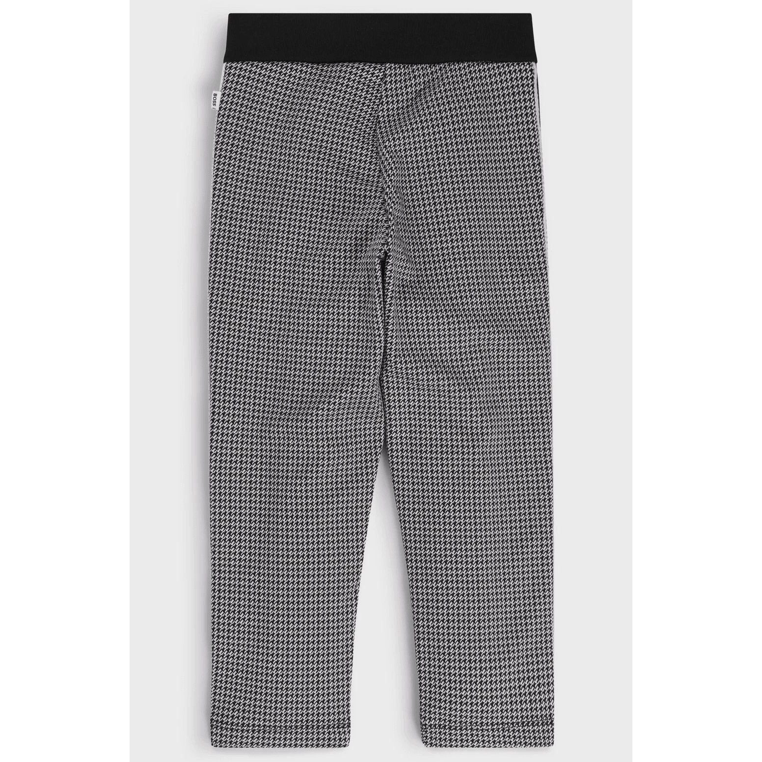 BOSS  KIDS' REGULAR-FIT TRACKSUIT BOTTOMS WITH HOUNDSTOOTH PATTERN