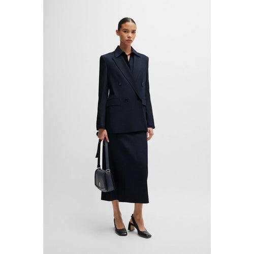 Load image into Gallery viewer, BOSS REGULAR-FIT LONG-LENGTH JACKET IN DENIM-EFFECT TWILL
