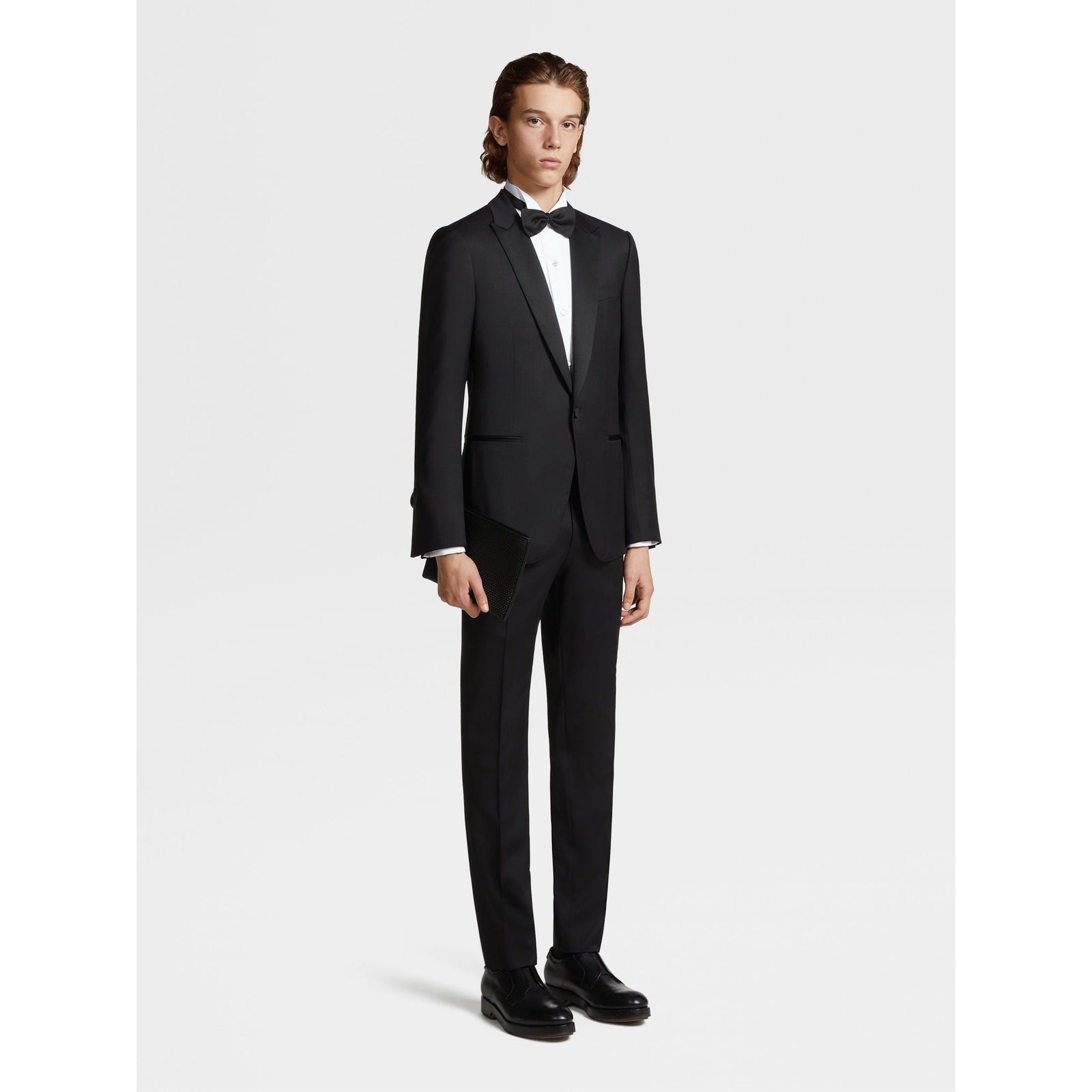 ZEGNA WHITE COTTON TUXEDO SHIRT