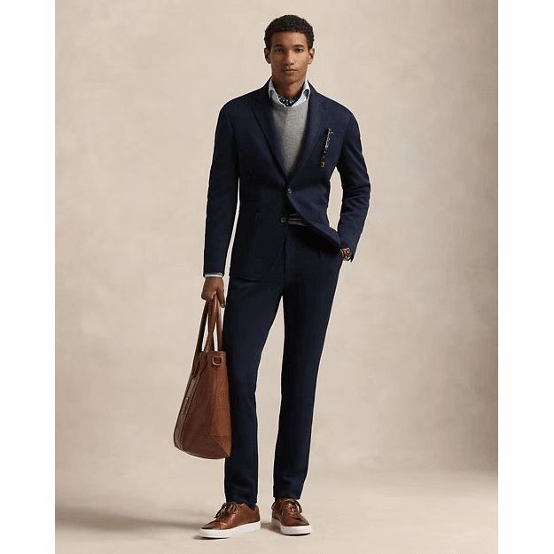 RALPH LAUREN Pleated Double-Knit Suit Trouser