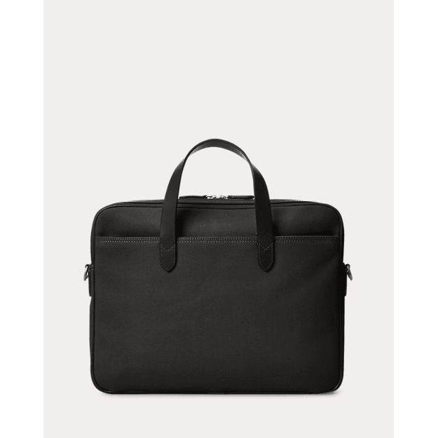 RALPH LAUREN Leather-Trim Canvas Briefcase