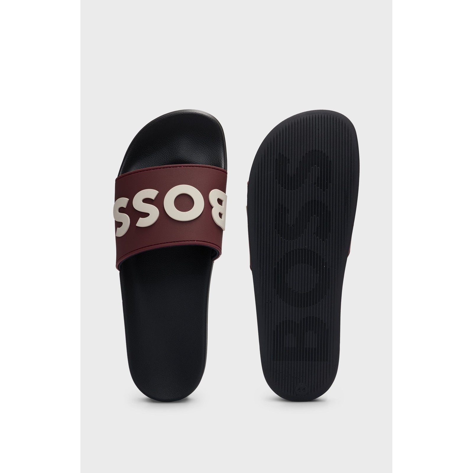 BOSS ITALIAN-MADE SLIDES WITH RAISED LOGO