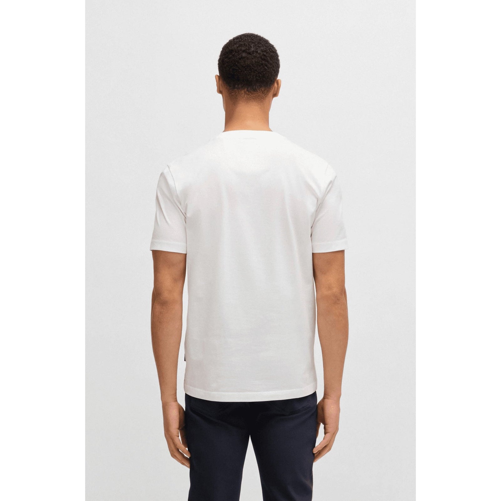 BOSS Porsche x BOSS mercerised-cotton T-shirt with collaborative branding