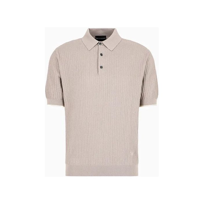 EMPORIO ARMANI PATTERNED-KNIT POLO SHIRT - Yooto