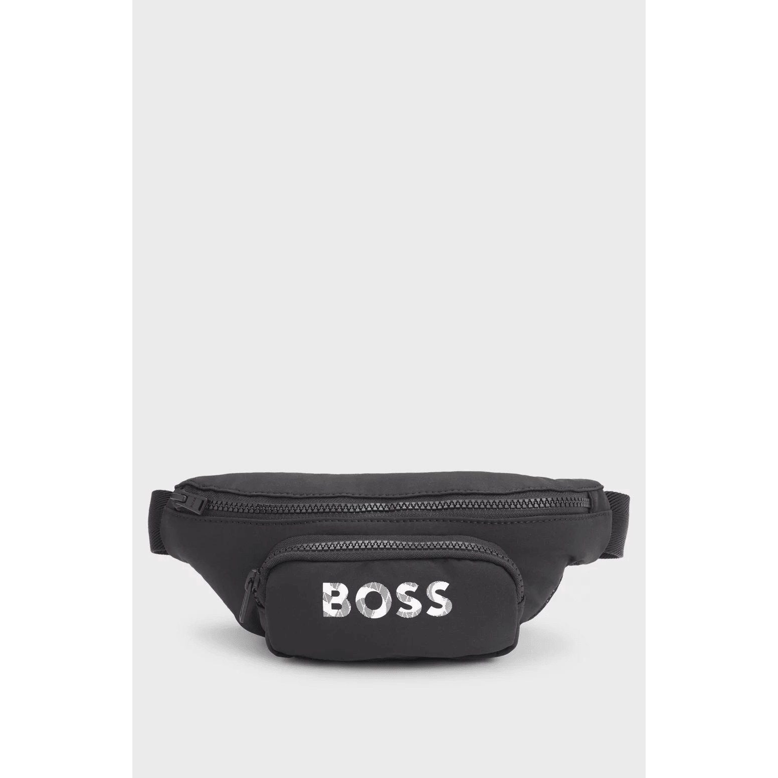 BOSS KIDS' BELT BAG IN GRAINED FABRIC AND CANVAS