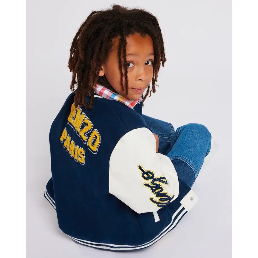 KENZO KIDS 'CAMPUS' EMBROIDERED BOMBER JACKET - Yooto