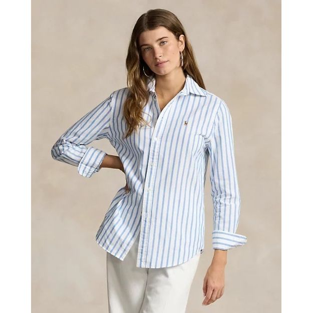 POLO RALPH LAUREN RELAXED FIT STRIPED COTTON OXFORD SHIRT - Yooto