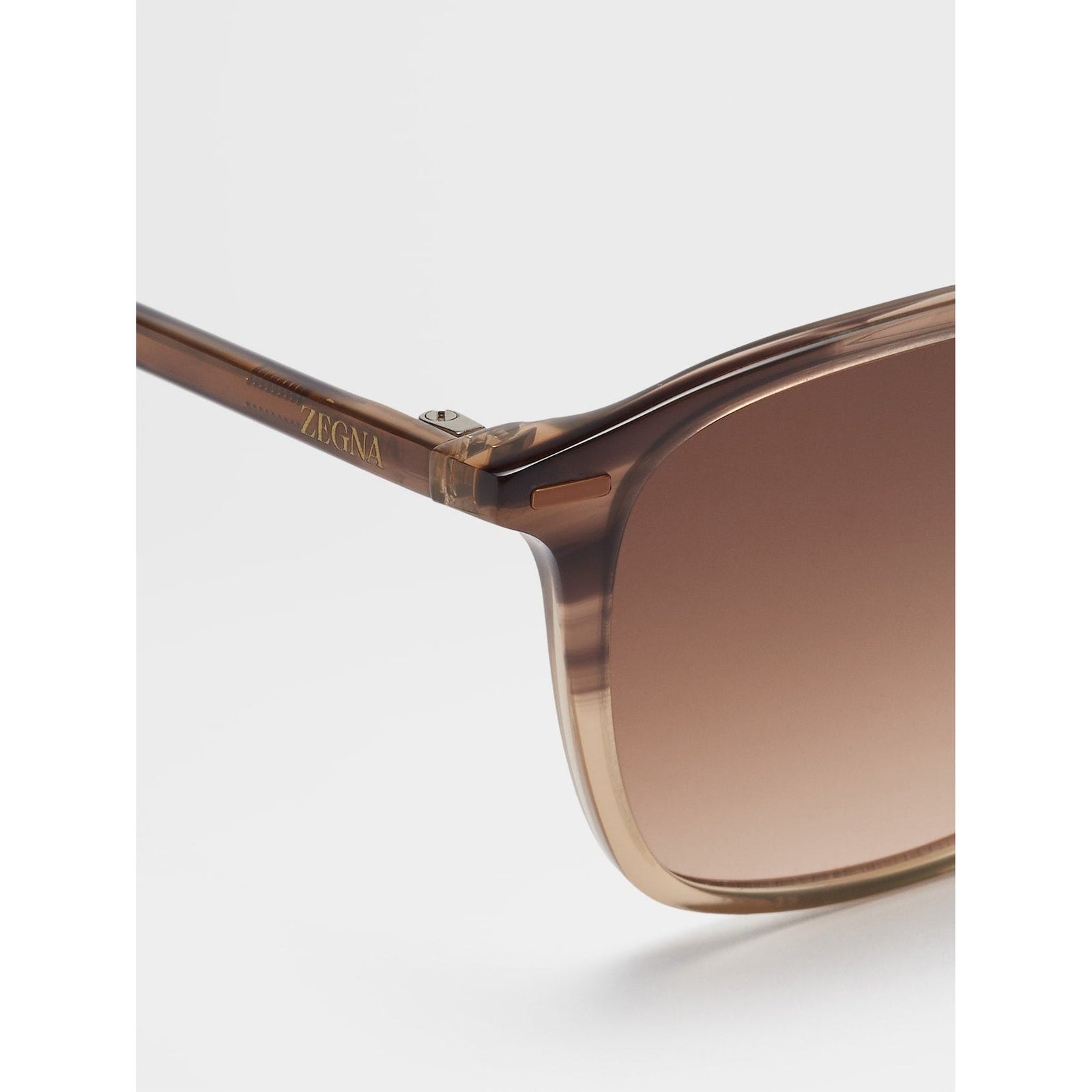 ZEGNA Gunmetal Metal and Acetate Sunglasses