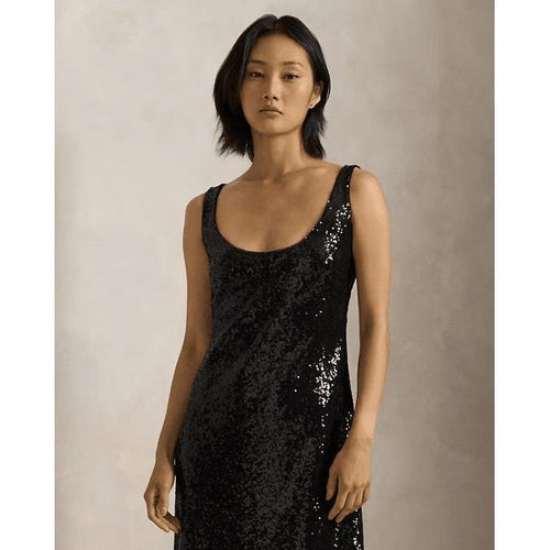 Load image into Gallery viewer, RALPH LAUREN Sequinned Scoopneck Dress
