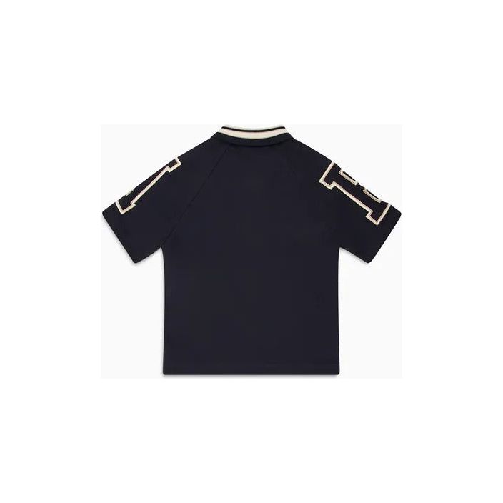 EMPORIO ARMANI KIDS COMFORT-FIT JERSEY POLO SHIRT WITH OVERSIZED EA EMBROIDERY