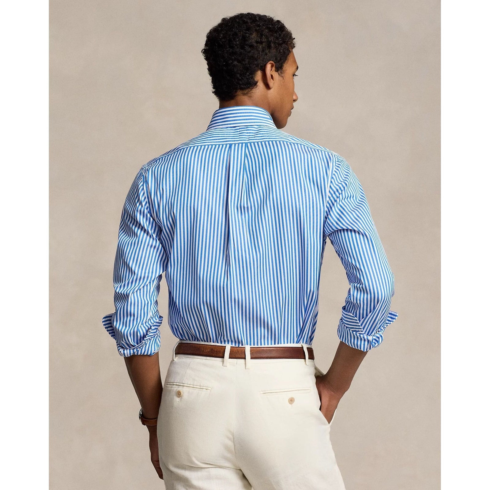 POLO RALPH LAUREN CLASSIC FIT CREST STRIPED POPLIN SHIRT