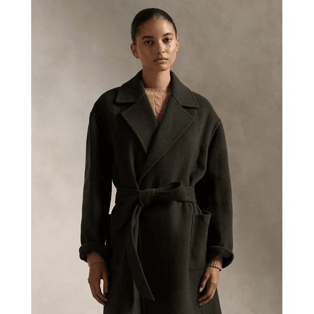 RALPH LAUREN Double-Faced Wool Wrap Coat