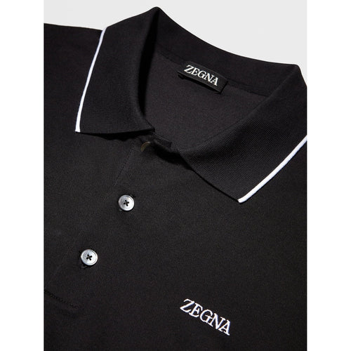 Load image into Gallery viewer, ZEGNA Grey Mélange Stretch Cotton Short-sleeve Polo
