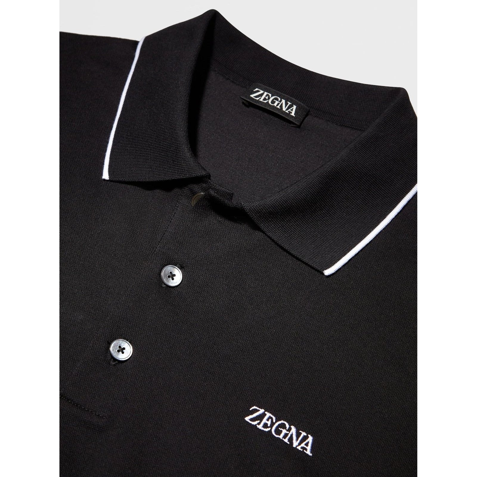 ZEGNA Grey Mélange Stretch Cotton Short-sleeve Polo