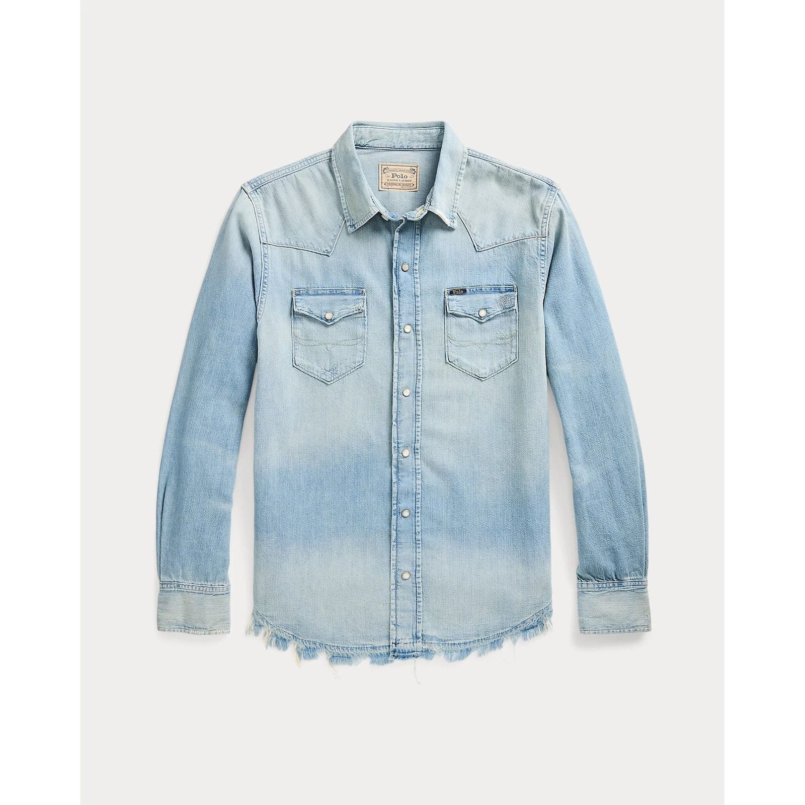 POLO RALPH LAUREN DISTRESSED DENIM WESTERN SHIRT