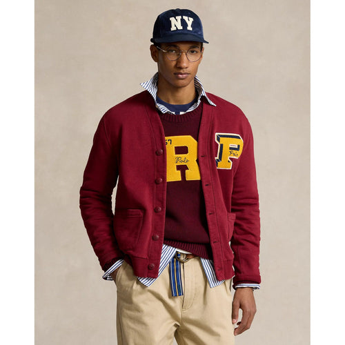 Load image into Gallery viewer, RALPH LAUREN Slub Fleece Letterman Cardigan
